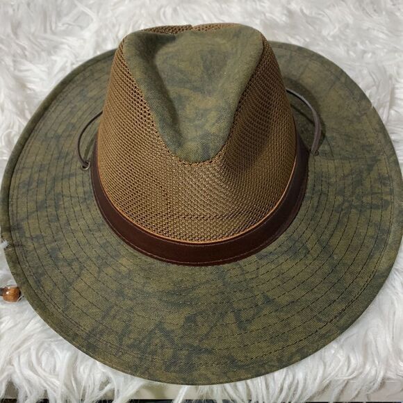 HENSCHEL Men's Mesh HAT size leather band  small - Picture 1 of 10